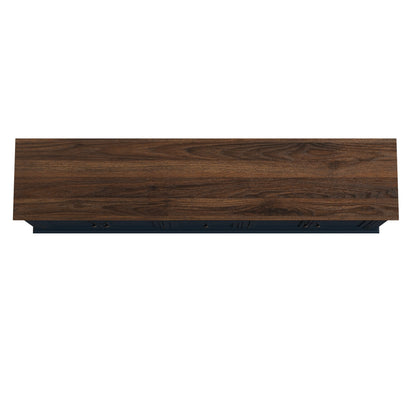 Meuble TV rustique de 183 cm (72 pouces) avec étagères réglables et rangement caché - 183 cm de largeur