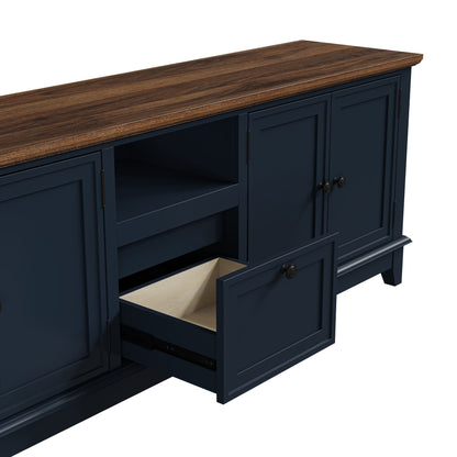 Meuble TV rustique de 183 cm (72 pouces) avec étagères réglables et rangement caché - 183 cm de largeur