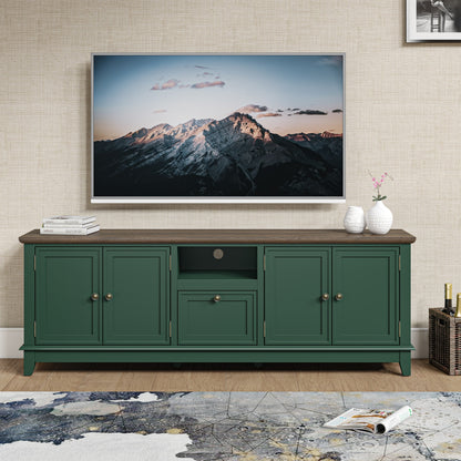 Meuble TV rustique de 183 cm (72 pouces) avec étagères réglables et rangement caché - 183 cm de largeur