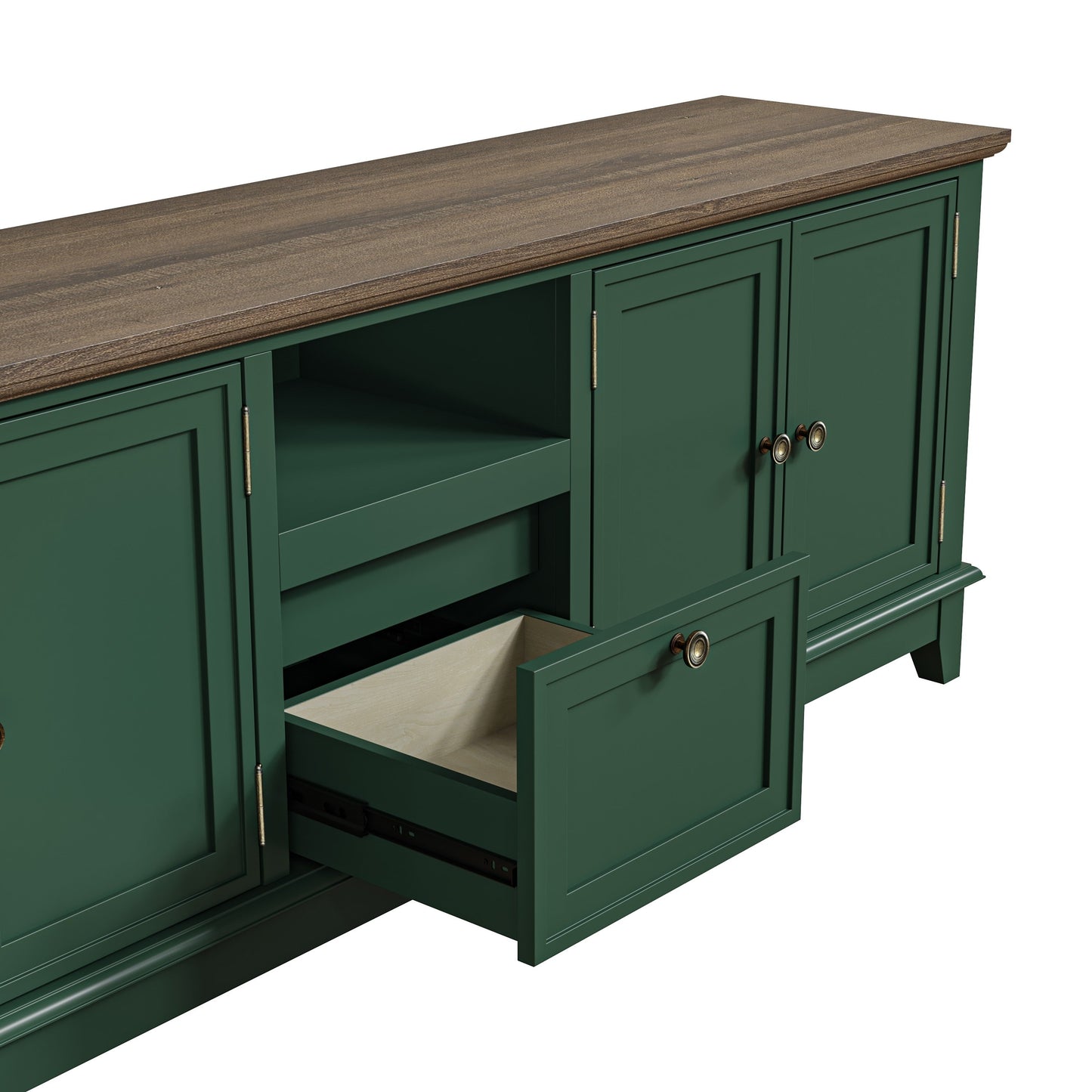 Meuble TV rustique de 183 cm (72 pouces) avec étagères réglables et rangement caché - 183 cm de largeur