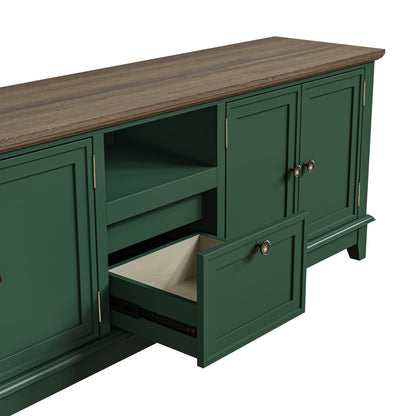Meuble TV rustique de 183 cm (72 pouces) avec étagères réglables et rangement caché - 183 cm de largeur