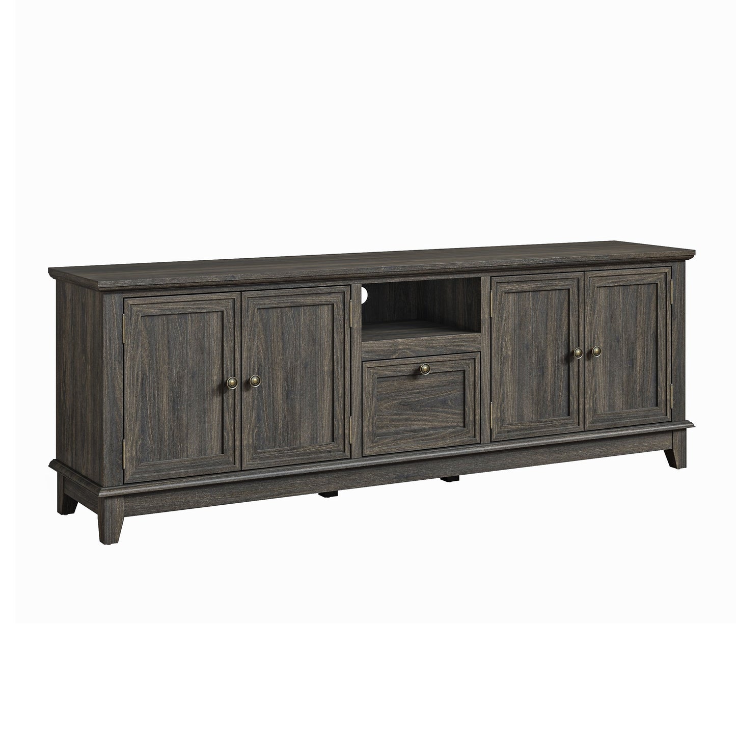 Meuble TV rustique de 183 cm (72 pouces) avec étagères réglables et rangement caché - 183 cm de largeur