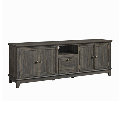 Meuble TV rustique de 183 cm (72 pouces) avec étagères réglables et rangement caché - 183 cm de largeur