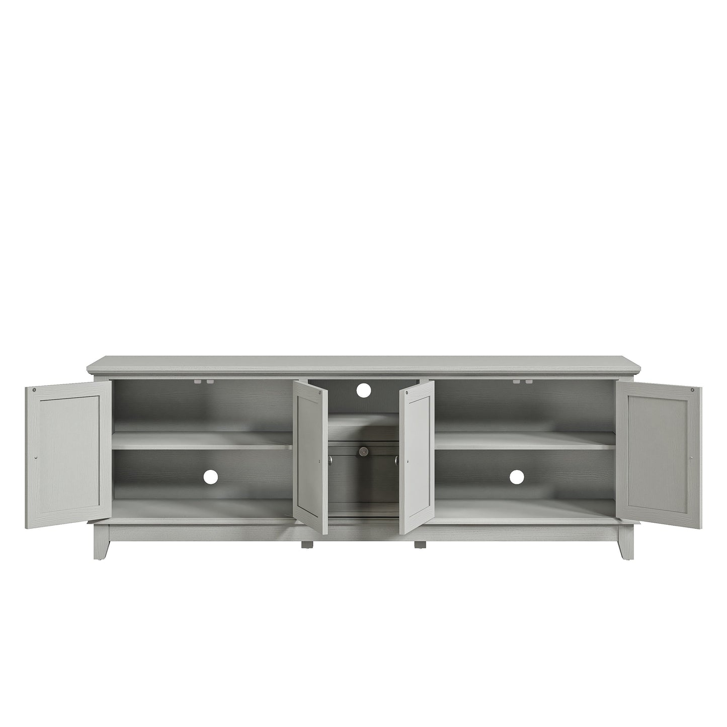 Meuble TV rustique de 183 cm (72 pouces) avec étagères réglables et rangement caché - 183 cm de largeur