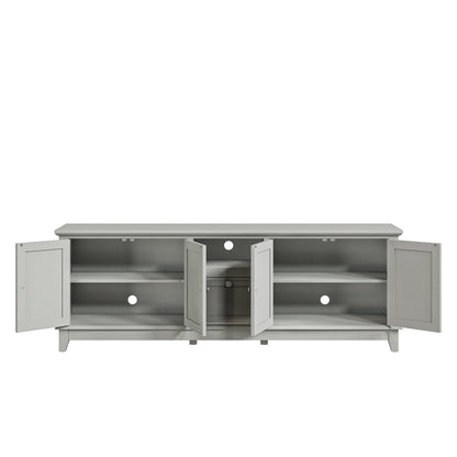 Meuble TV rustique de 183 cm (72 pouces) avec étagères réglables et rangement caché - 183 cm de largeur
