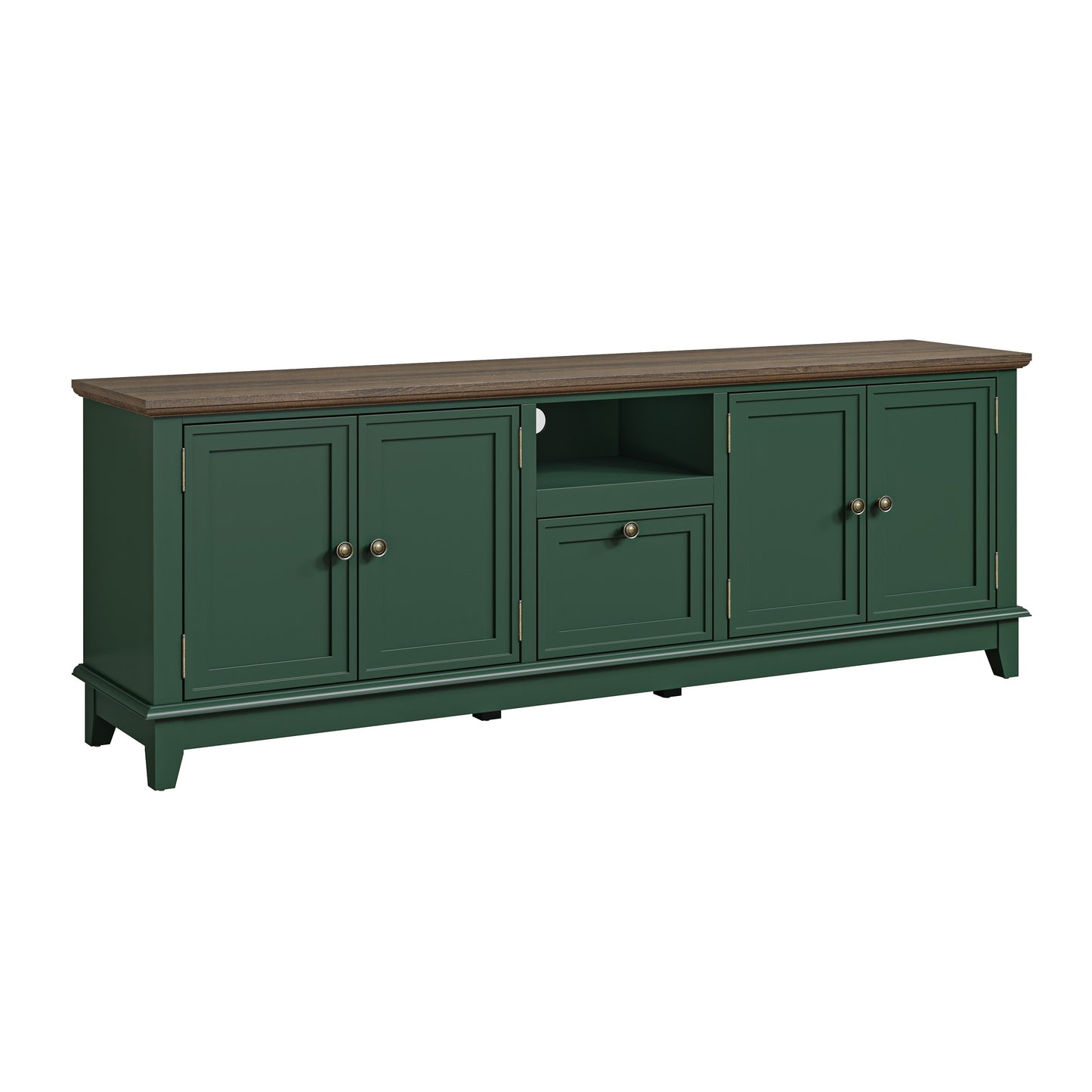 Meuble TV rustique de 183 cm (72 pouces) avec étagères réglables et rangement caché - 183 cm de largeur
