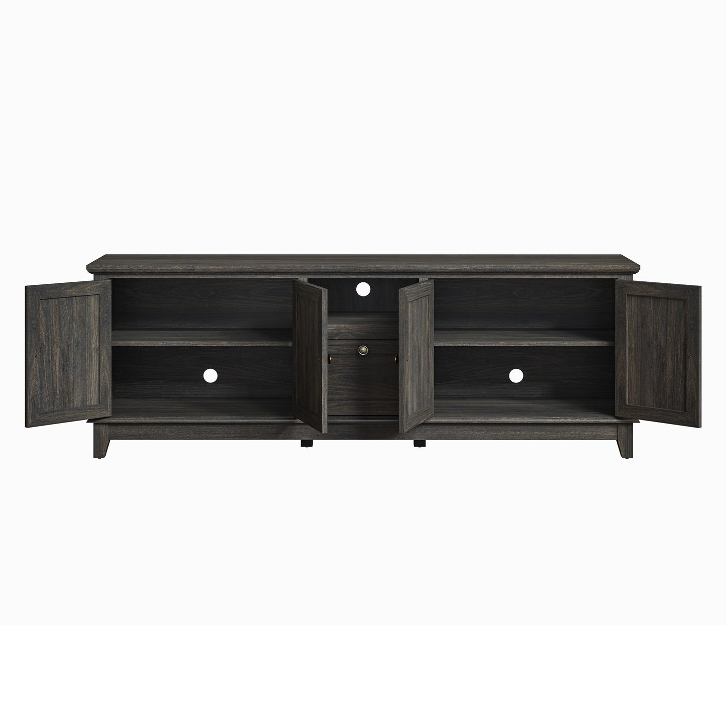 Meuble TV rustique de 183 cm (72 pouces) avec étagères réglables et rangement caché - 183 cm de largeur