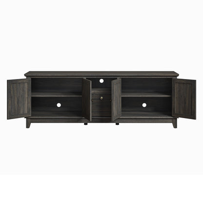 Meuble TV rustique de 183 cm (72 pouces) avec étagères réglables et rangement caché - 183 cm de largeur