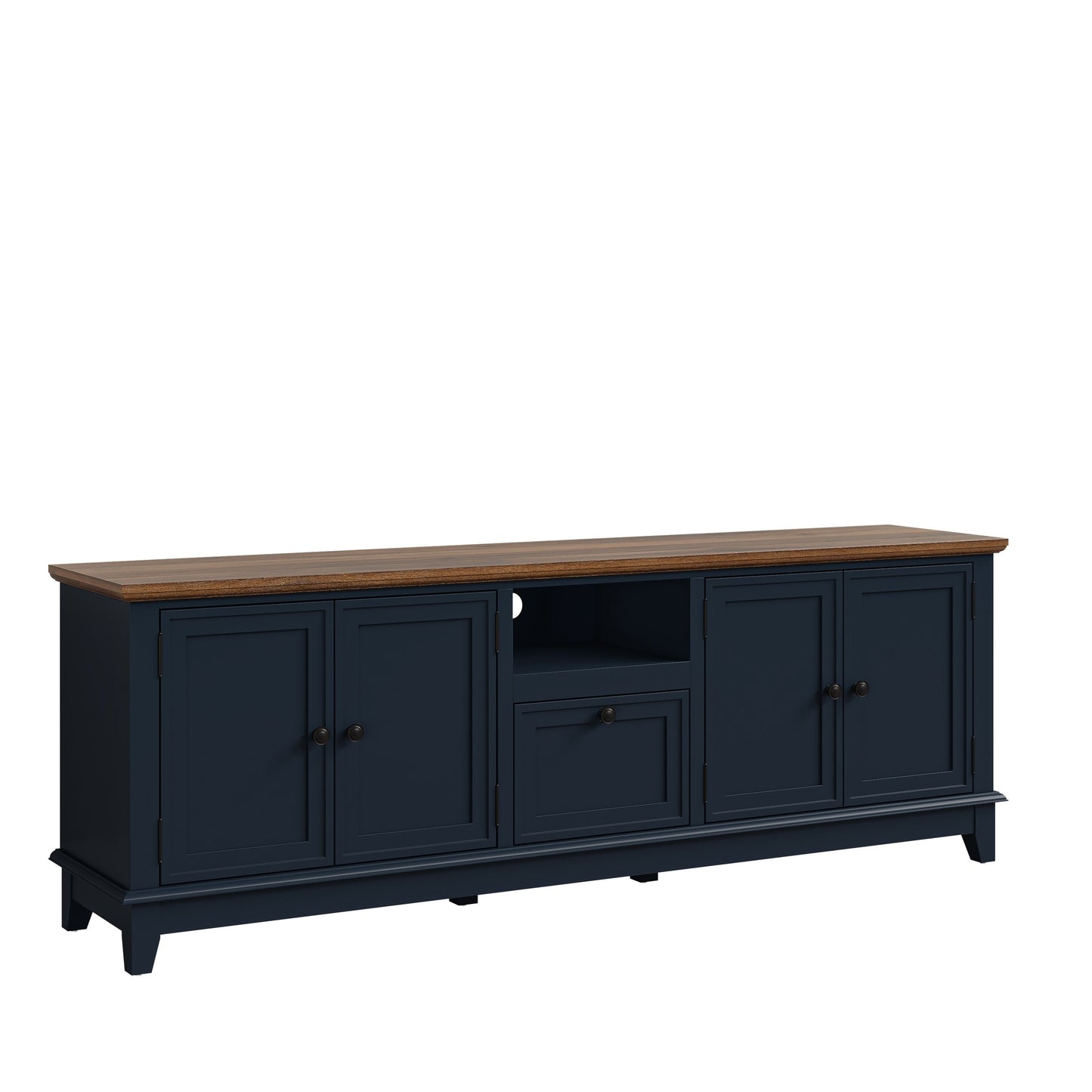 Meuble TV rustique de 183 cm (72 pouces) avec étagères réglables et rangement caché - 183 cm de largeur