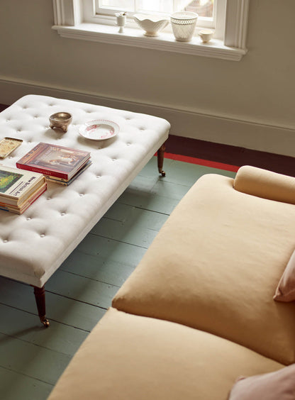 Repose-pieds Freyer, rectangulaire, lin écru