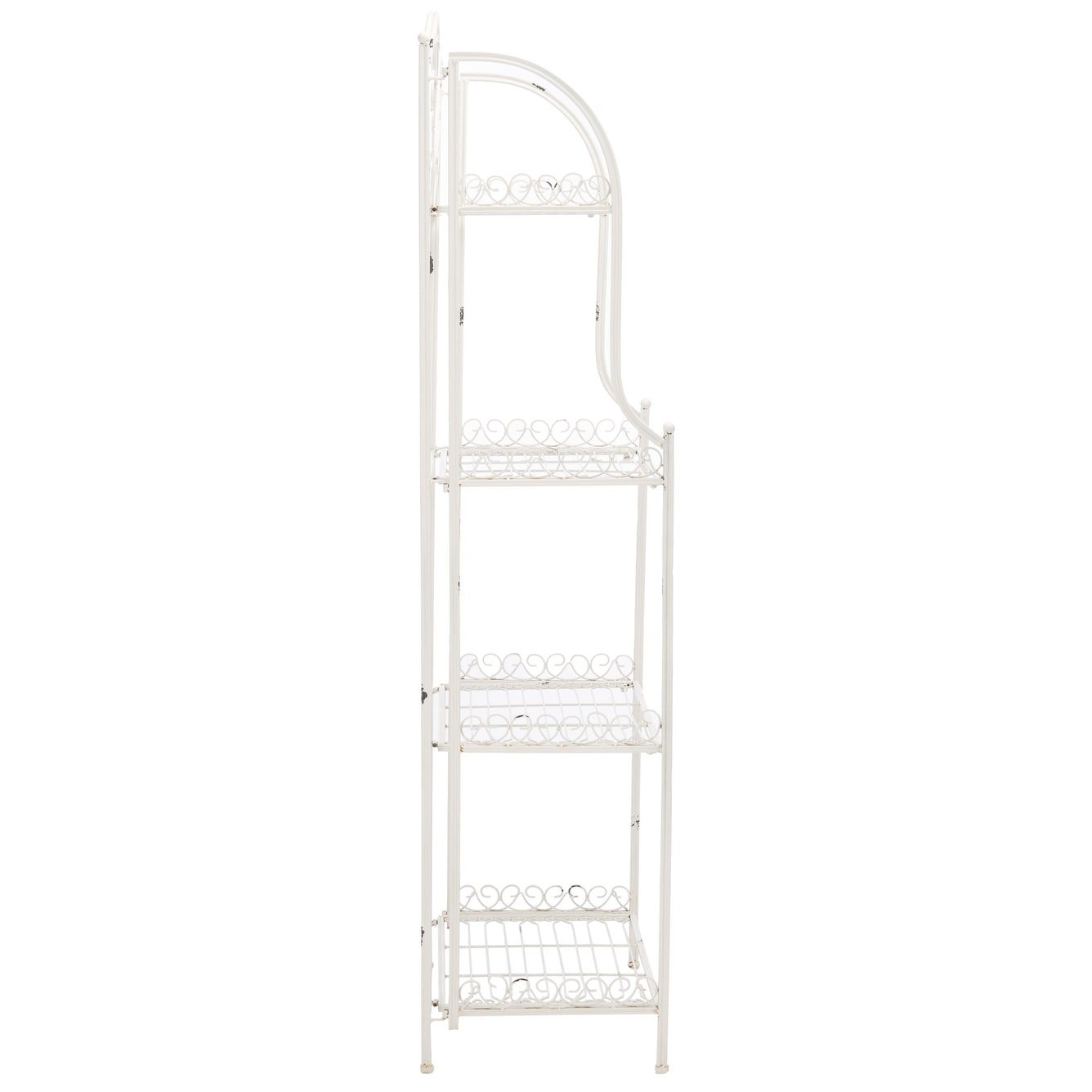 SAFAVIEH Bryn, étagère à gâteaux d'extérieur en fer forgé de style victorien à 4 niveaux - 63,5 cm L x 38,1 cm P x 160 cm H - 63,5L x 38,1P x 160H