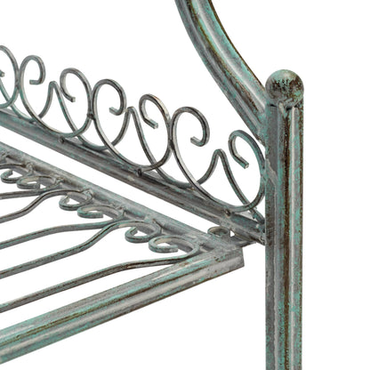 SAFAVIEH Bryn, étagère à gâteaux d'extérieur en fer forgé de style victorien à 4 niveaux - 63,5 cm L x 38,1 cm P x 160 cm H - 63,5L x 38,1P x 160H