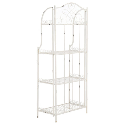 SAFAVIEH Bryn, étagère à gâteaux d'extérieur en fer forgé de style victorien à 4 niveaux - 63,5 cm L x 38,1 cm P x 160 cm H - 63,5L x 38,1P x 160H