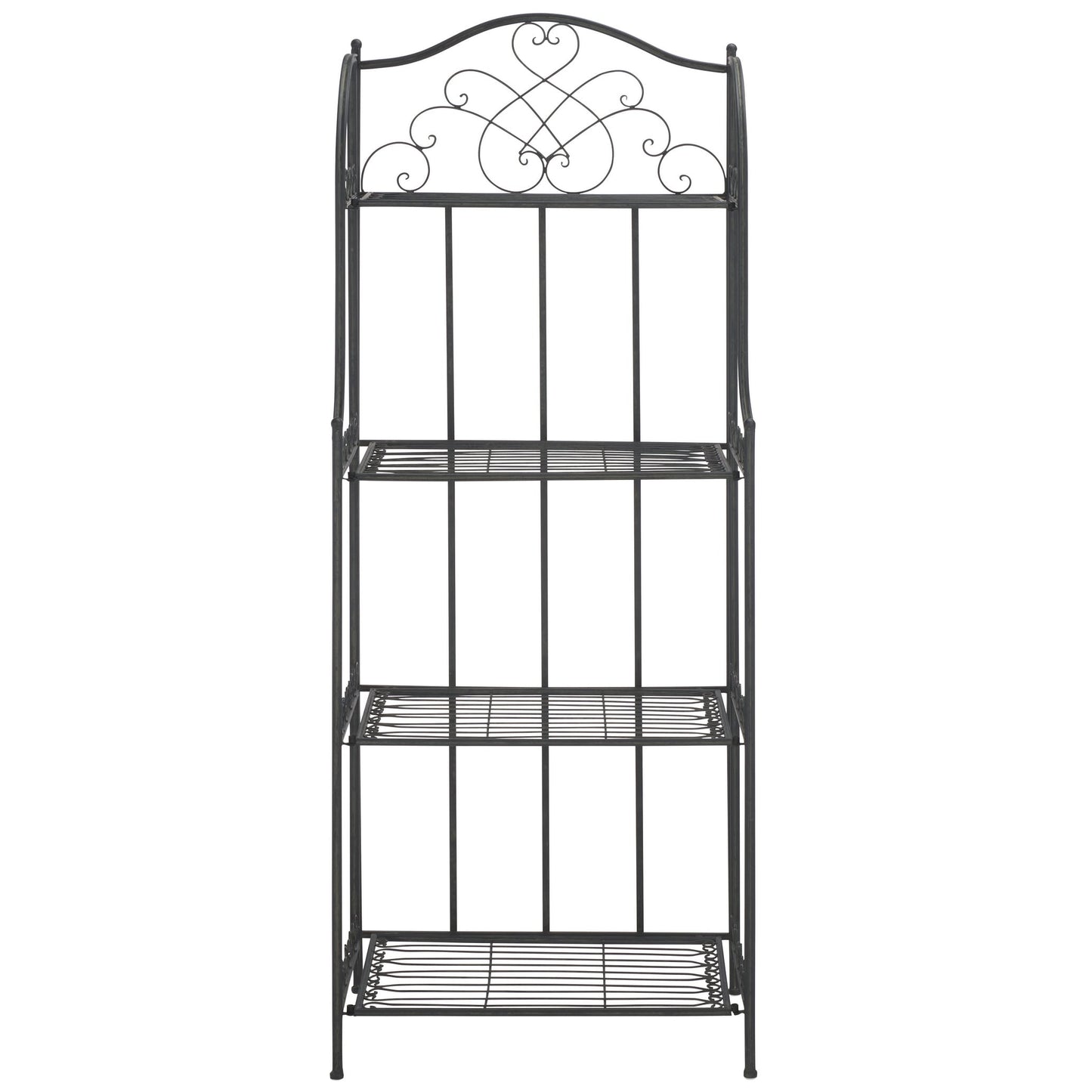 SAFAVIEH Bryn, étagère à gâteaux d'extérieur en fer forgé de style victorien à 4 niveaux - 63,5 cm L x 38,1 cm P x 160 cm H - 63,5L x 38,1P x 160H