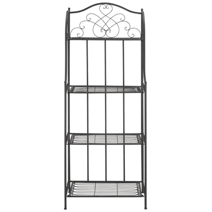 SAFAVIEH Bryn, étagère à gâteaux d'extérieur en fer forgé de style victorien à 4 niveaux - 63,5 cm L x 38,1 cm P x 160 cm H - 63,5L x 38,1P x 160H