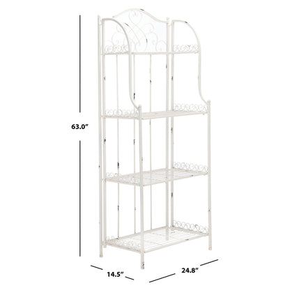 SAFAVIEH Bryn, étagère à gâteaux d'extérieur en fer forgé de style victorien à 4 niveaux - 63,5 cm L x 38,1 cm P x 160 cm H - 63,5L x 38,1P x 160H