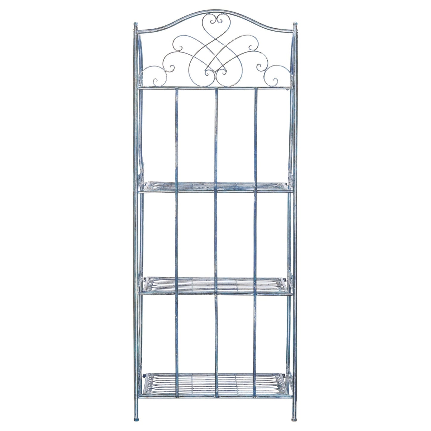 SAFAVIEH Bryn, étagère à gâteaux d'extérieur en fer forgé de style victorien à 4 niveaux - 63,5 cm L x 38,1 cm P x 160 cm H - 63,5L x 38,1P x 160H