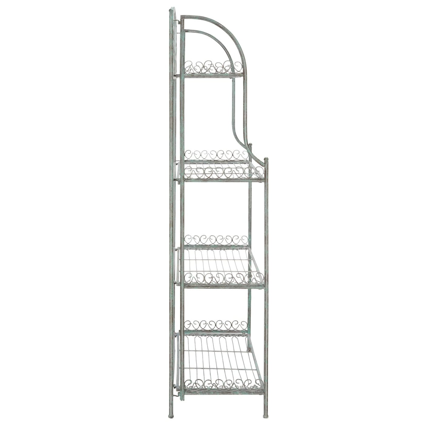 SAFAVIEH Bryn, étagère à gâteaux d'extérieur en fer forgé de style victorien à 4 niveaux - 63,5 cm L x 38,1 cm P x 160 cm H - 63,5L x 38,1P x 160H