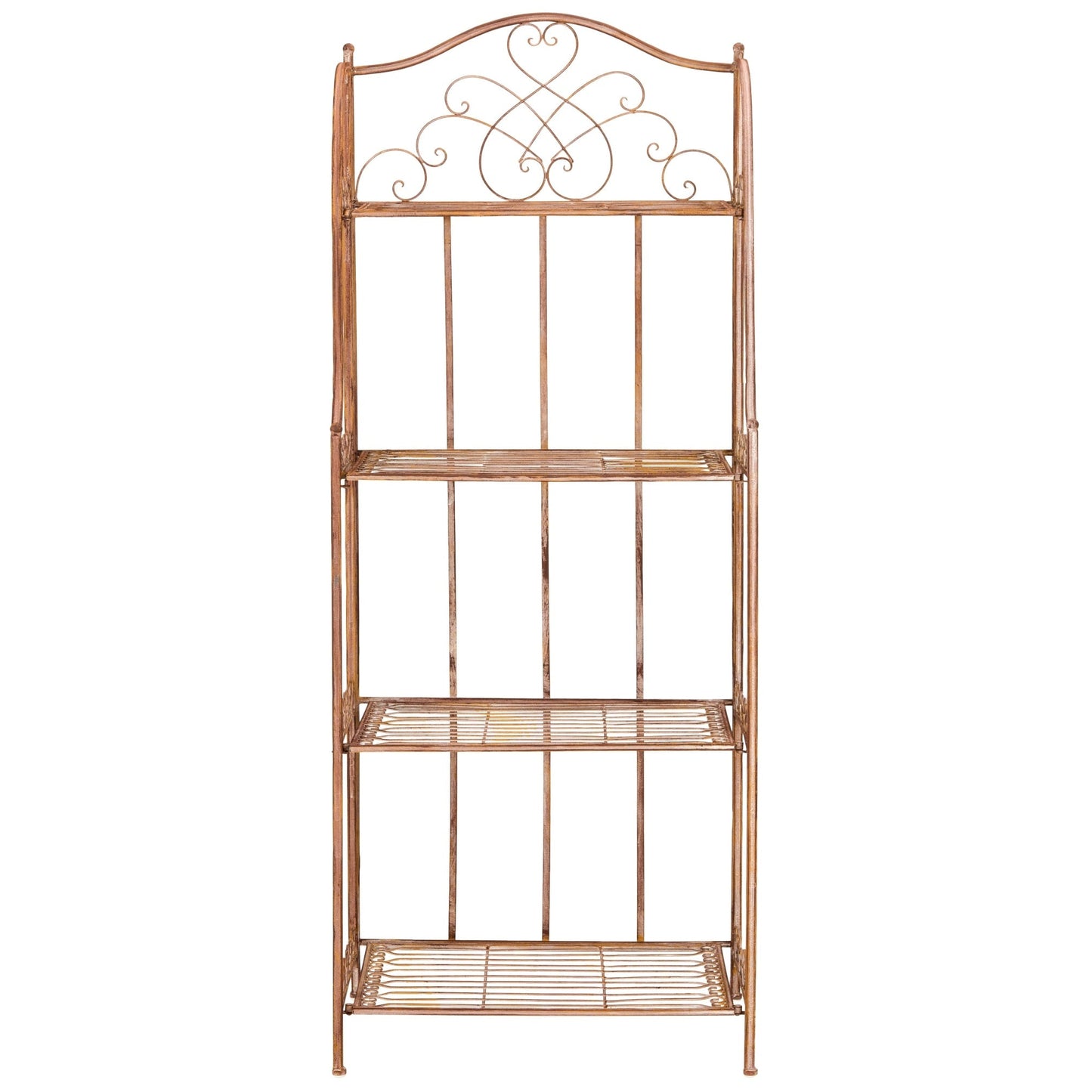 SAFAVIEH Bryn, étagère à gâteaux d'extérieur en fer forgé de style victorien à 4 niveaux - 63,5 cm L x 38,1 cm P x 160 cm H - 63,5L x 38,1P x 160H