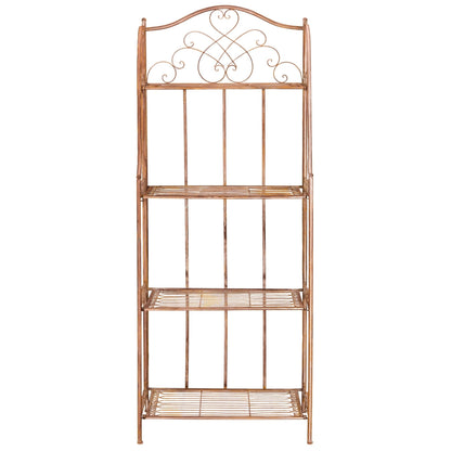 SAFAVIEH Bryn, étagère à gâteaux d'extérieur en fer forgé de style victorien à 4 niveaux - 63,5 cm L x 38,1 cm P x 160 cm H - 63,5L x 38,1P x 160H