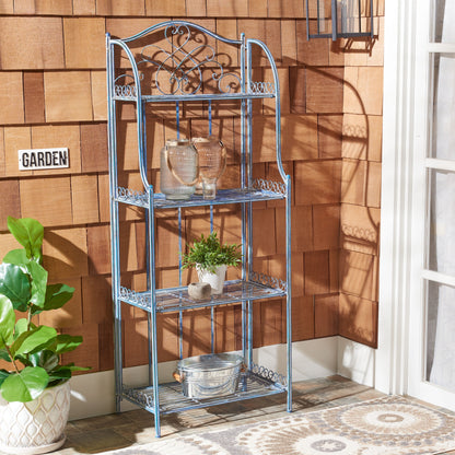 SAFAVIEH Bryn, étagère à gâteaux d'extérieur en fer forgé de style victorien à 4 niveaux - 63,5 cm L x 38,1 cm P x 160 cm H - 63,5L x 38,1P x 160H