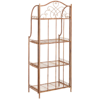 SAFAVIEH Bryn, étagère à gâteaux d'extérieur en fer forgé de style victorien à 4 niveaux - 63,5 cm L x 38,1 cm P x 160 cm H - 63,5L x 38,1P x 160H