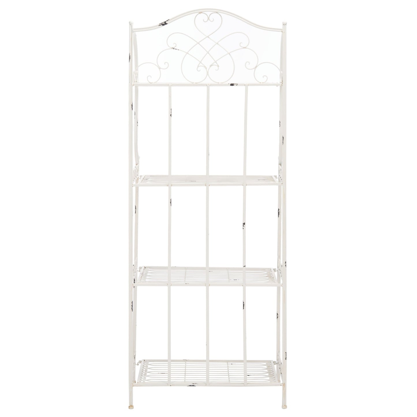 SAFAVIEH Bryn, étagère à gâteaux d'extérieur en fer forgé de style victorien à 4 niveaux - 63,5 cm L x 38,1 cm P x 160 cm H - 63,5L x 38,1P x 160H