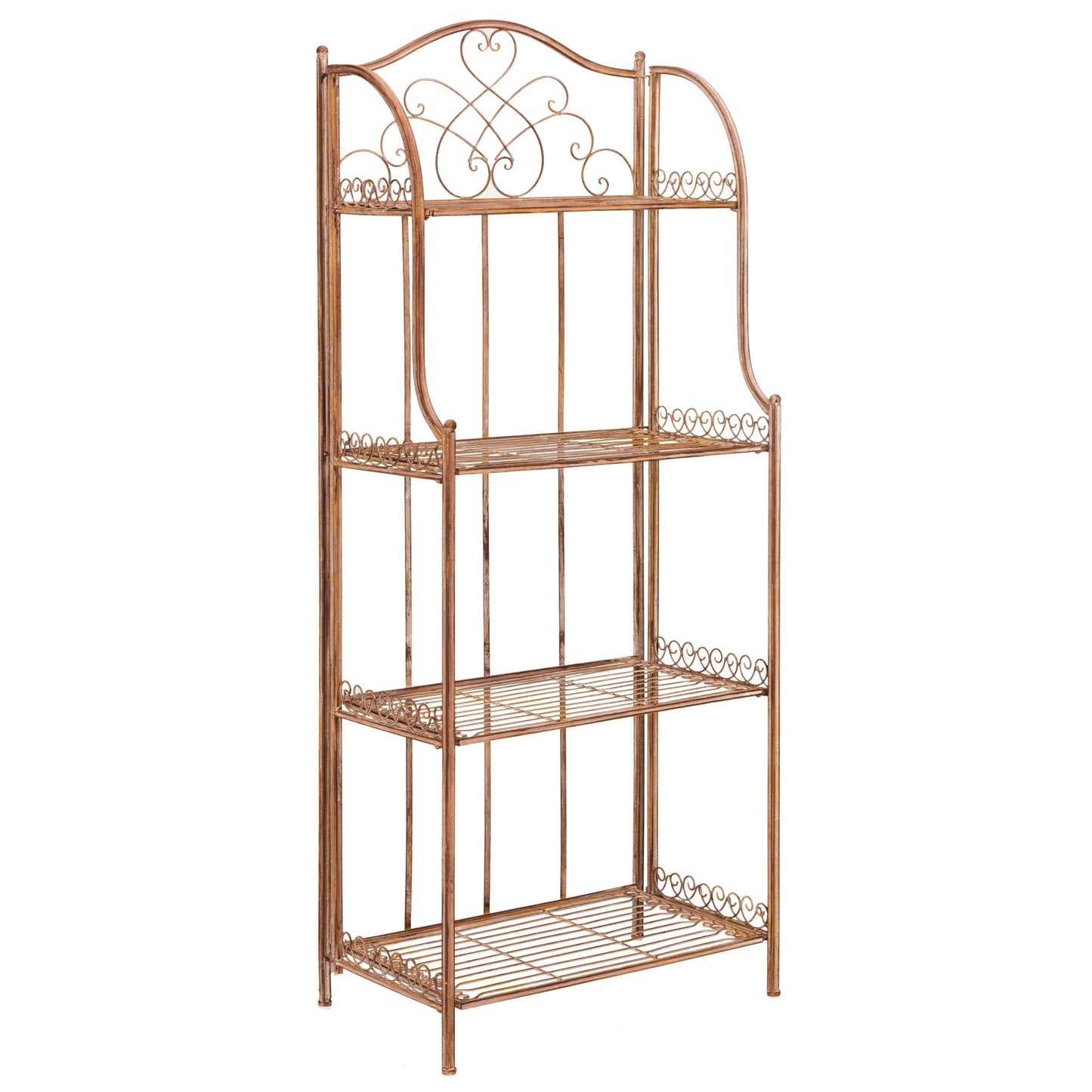 SAFAVIEH Bryn, étagère à gâteaux d'extérieur en fer forgé de style victorien à 4 niveaux - 63,5 cm L x 38,1 cm P x 160 cm H - 63,5L x 38,1P x 160H