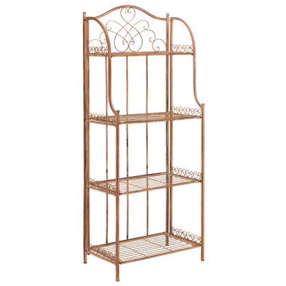SAFAVIEH Bryn, étagère à gâteaux d'extérieur en fer forgé de style victorien à 4 niveaux - 63,5 cm L x 38,1 cm P x 160 cm H - 63,5L x 38,1P x 160H