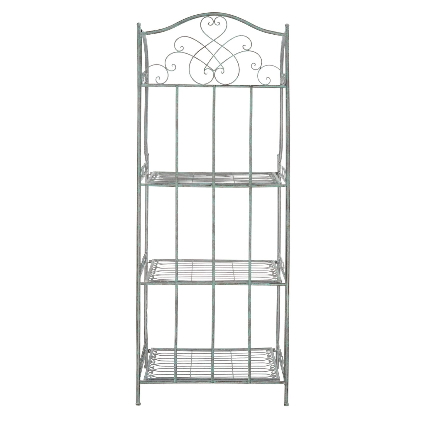 SAFAVIEH Bryn, étagère à gâteaux d'extérieur en fer forgé de style victorien à 4 niveaux - 63,5 cm L x 38,1 cm P x 160 cm H - 63,5L x 38,1P x 160H