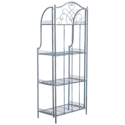 SAFAVIEH Bryn, étagère à gâteaux d'extérieur en fer forgé de style victorien à 4 niveaux - 63,5 cm L x 38,1 cm P x 160 cm H - 63,5L x 38,1P x 160H
