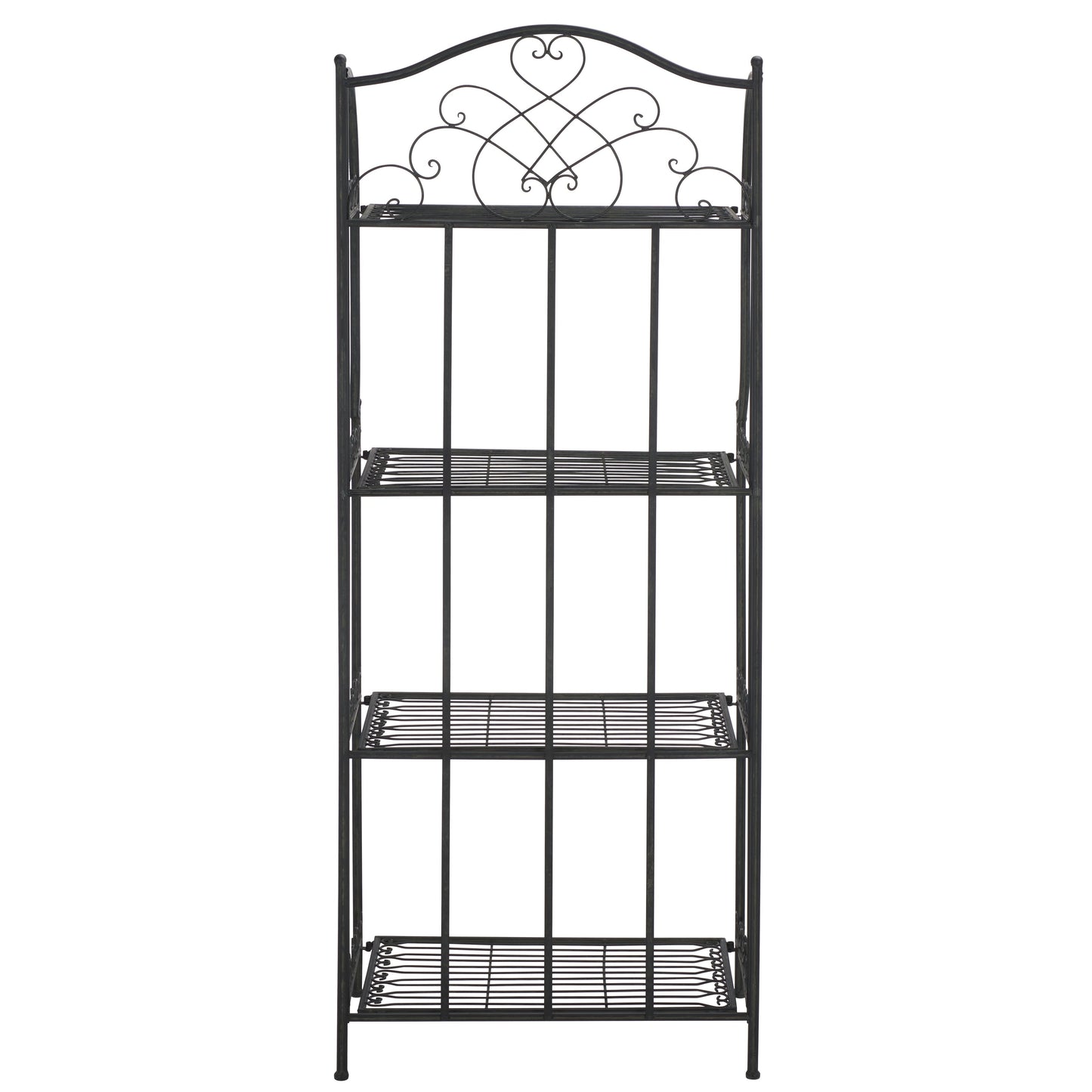 SAFAVIEH Bryn, étagère à gâteaux d'extérieur en fer forgé de style victorien à 4 niveaux - 63,5 cm L x 38,1 cm P x 160 cm H - 63,5L x 38,1P x 160H