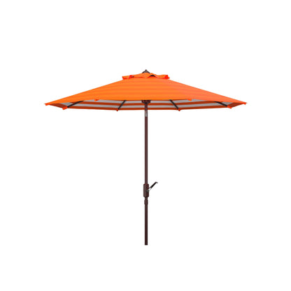 Parasol de jardin à manivelle SAFAVIEH Hadire Inside Out à rayures, 9 pieds