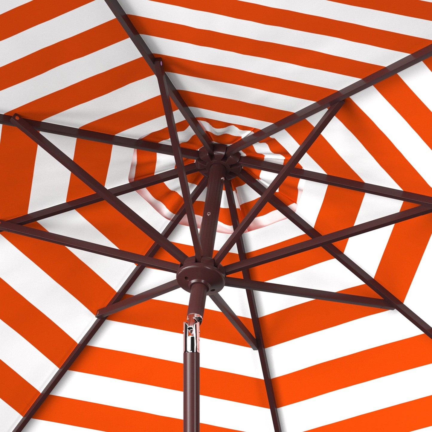 Parasol de jardin à manivelle SAFAVIEH Hadire Inside Out à rayures, 9 pieds