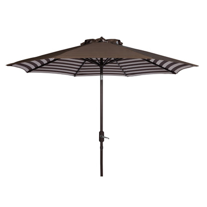 Parasol de jardin à manivelle SAFAVIEH Hadire Inside Out à rayures, 9 pieds