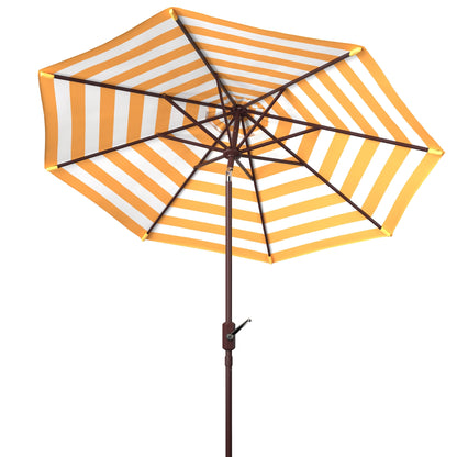 Parasol de jardin à manivelle SAFAVIEH Hadire Inside Out à rayures, 9 pieds