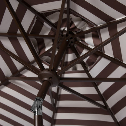 Parasol de jardin à manivelle SAFAVIEH Hadire Inside Out à rayures, 9 pieds