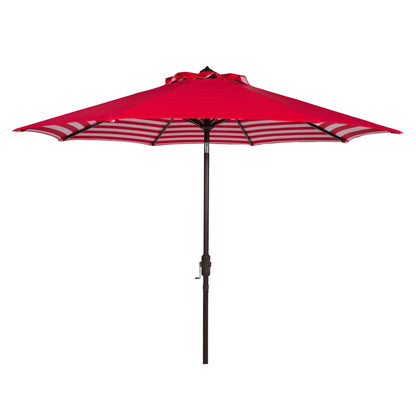 Parasol de jardin à manivelle SAFAVIEH Hadire Inside Out à rayures, 9 pieds