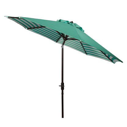 Parasol de jardin à manivelle SAFAVIEH Hadire Inside Out à rayures, 9 pieds