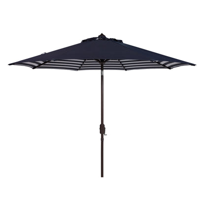 Parasol de jardin à manivelle SAFAVIEH Hadire Inside Out à rayures, 9 pieds
