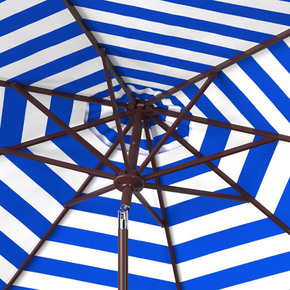 Parasol de jardin à manivelle SAFAVIEH Hadire Inside Out à rayures, 9 pieds