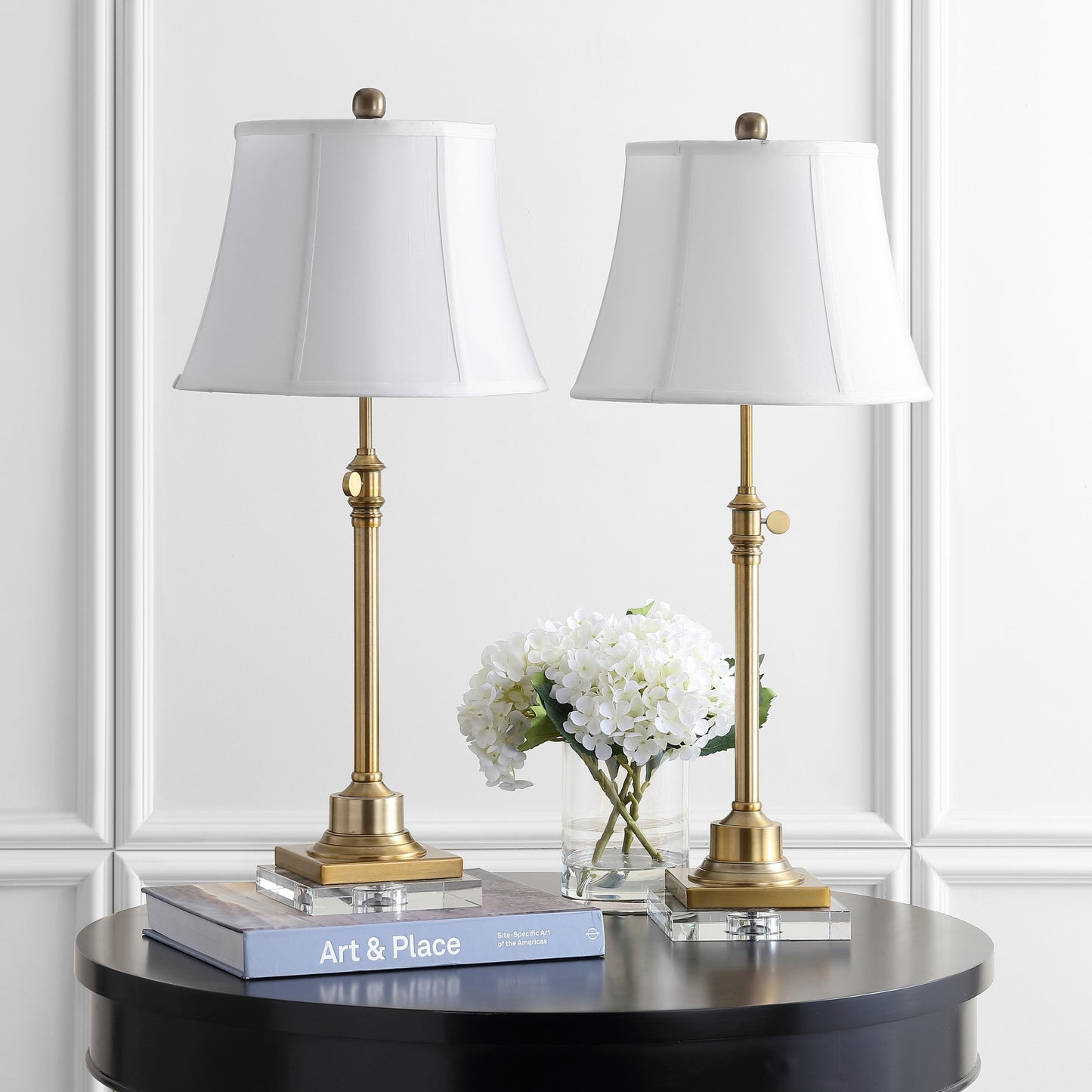 SAFAVIEH Lighting Amande, ensemble de 2 lampes de table à hauteur réglable de 27 à 31 pouces - 13L x 13P x 31H (cm)