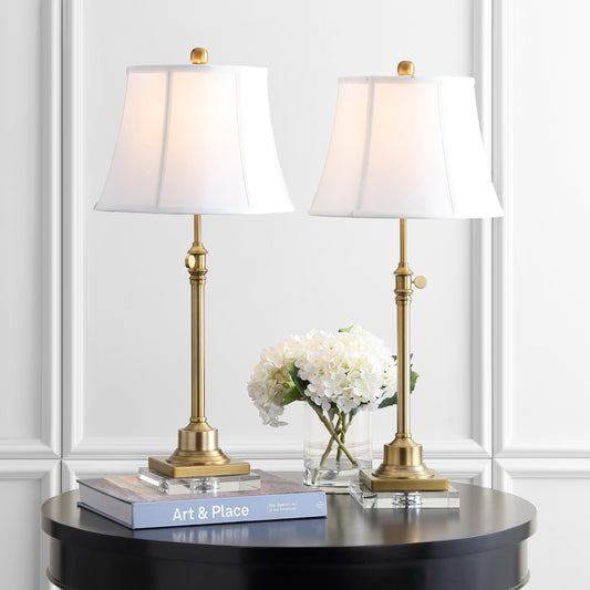 SAFAVIEH Lighting Amande, ensemble de 2 lampes de table à hauteur réglable de 27 à 31 pouces - 13L x 13P x 31H (cm)