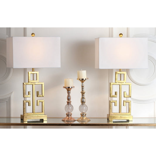 SAFAVIEH Lighting Chantelle, lampe de table antique dorée de 74 cm (lot de 2) - 16W x 9D x 74H