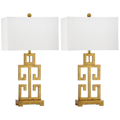 SAFAVIEH Lighting Chantelle, lampe de table antique dorée de 74 cm (lot de 2) - 16W x 9D x 74H