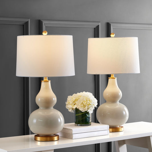 SAFAVIEH Lighting Diede Lampe de table en forme de gourde (lot de 2) - 15x15x28.5 - 15Lx15Px29H