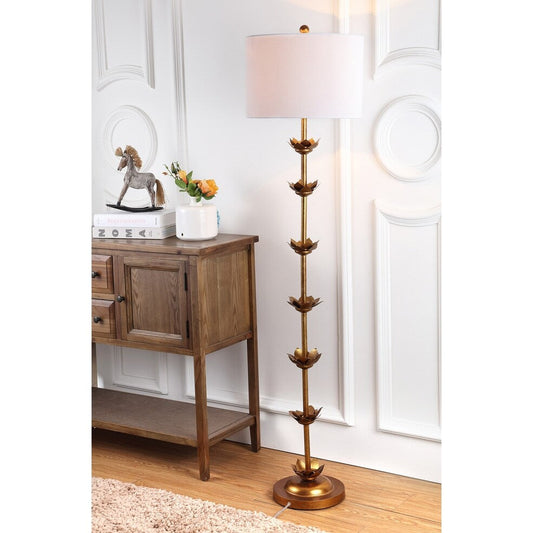 SAFAVIEH Lighting Doretha Lampe de sol à LED dorée 64 pouces - 15 x 15 x 63,5 - Or antique - 15Lx15Px64H