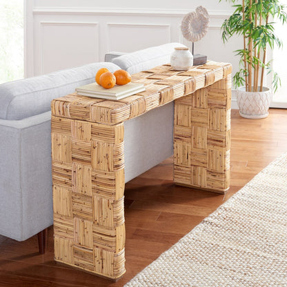 Table console en rotin SAFAVIEH Mindel - 51L x 14P x 32H (mesures en pouces)