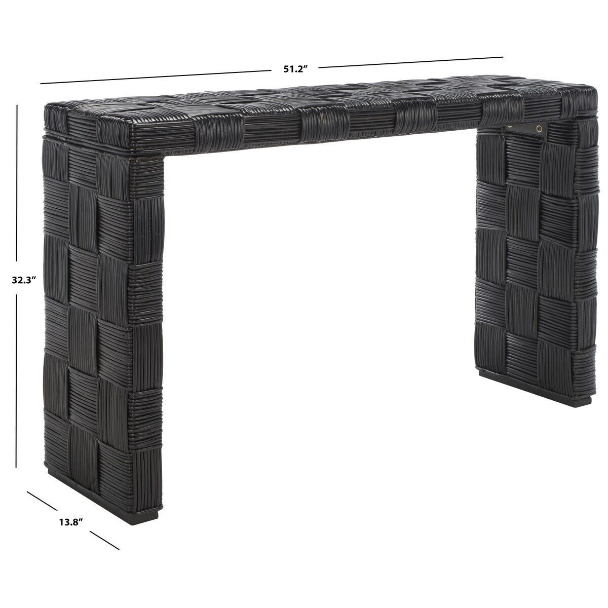 Table console en rotin SAFAVIEH Mindel - 51L x 14P x 32H (mesures en pouces)