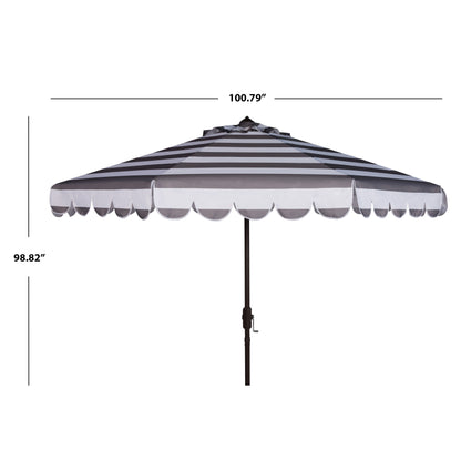 Parasol à manivelle à rayures et volutes SAFAVIEH Nargiz, 2,74 m (9 pieds)